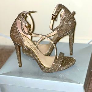 Jessica Simpson Gold Strappy Heels
